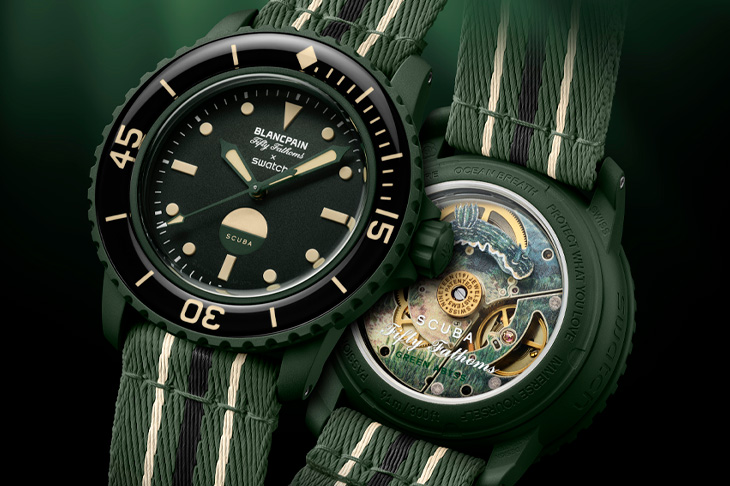 BLANCPAIN X SWATCH Bioceramic Scuba Fifty Fathoms Green Abyss