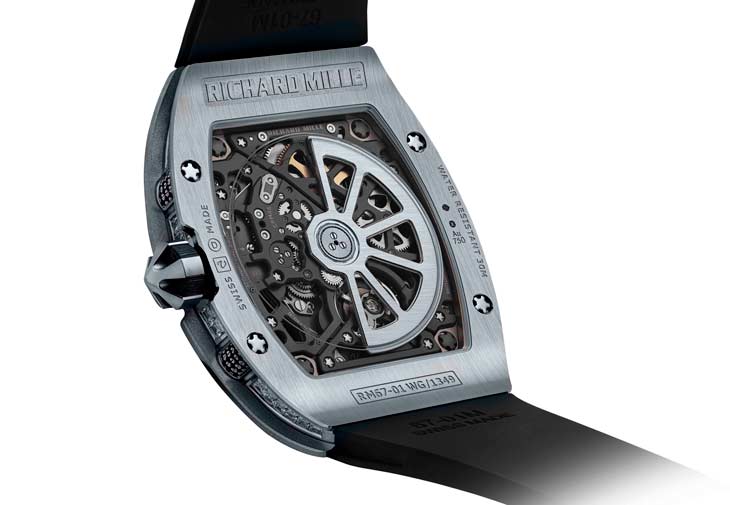 RICHARD MILLE RM 67-01超薄⾃動上鍊腕錶（⽩⾦鑲鑽款）