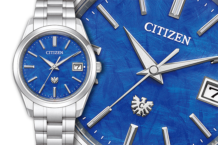 鷹羽圖案面盤 CITIZEN The CITIZEN Cal.A060光動能高精準萬年曆腕錶