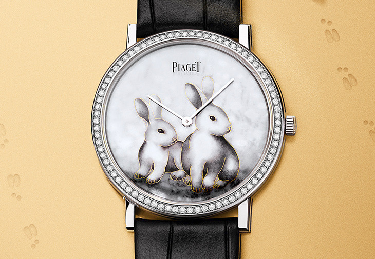 伯爵表PIAGET Altiplano系列兔年生肖掐絲琺瑯工藝錶盤超薄手動上鍊腕錶