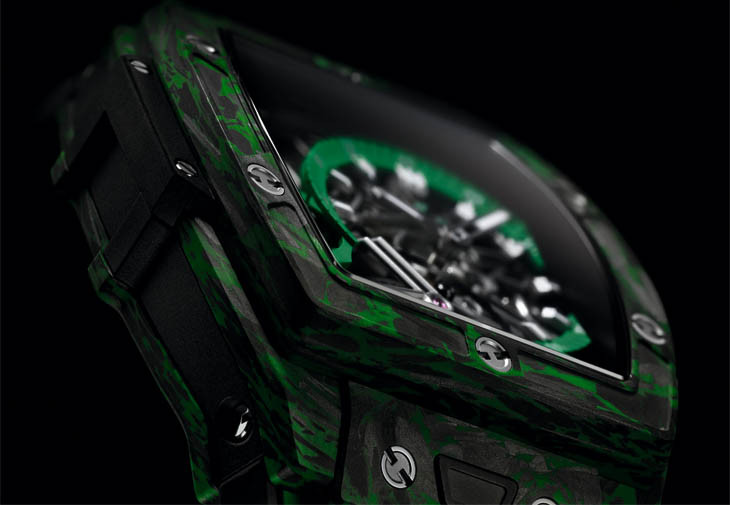 HUBLOT Spirit of Big Bang羅勒綠陀飛輪碳纖維腕錶
