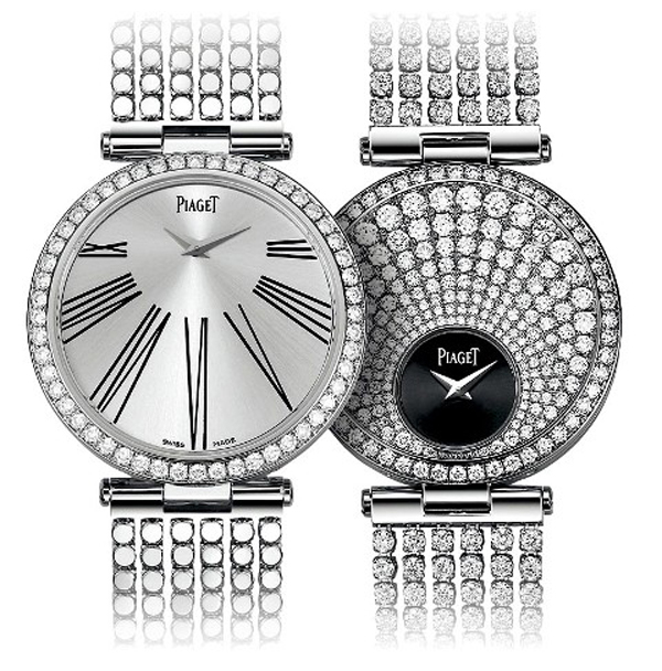 PIAGET Limelight Twice伯爵白K鑲鑽雙面腕錶
