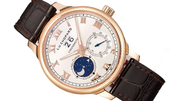 古典工整的面盤格局 CHOPARD L.U.C Lunar Big Date大日期月相腕錶