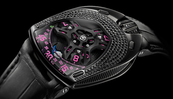 黑鑽粉紅蓮花 URWERK UR 106 Black Pink Lotus腕錶