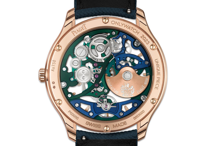 伯爵PIAGET Polo系列Only Watch 2023 18K玫瑰金自動上鍊鏤空超薄腕錶