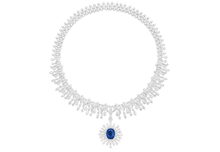 伯爵PIAGET Flamboyant Nightfall 18K白金藍寶石鑽石項鍊