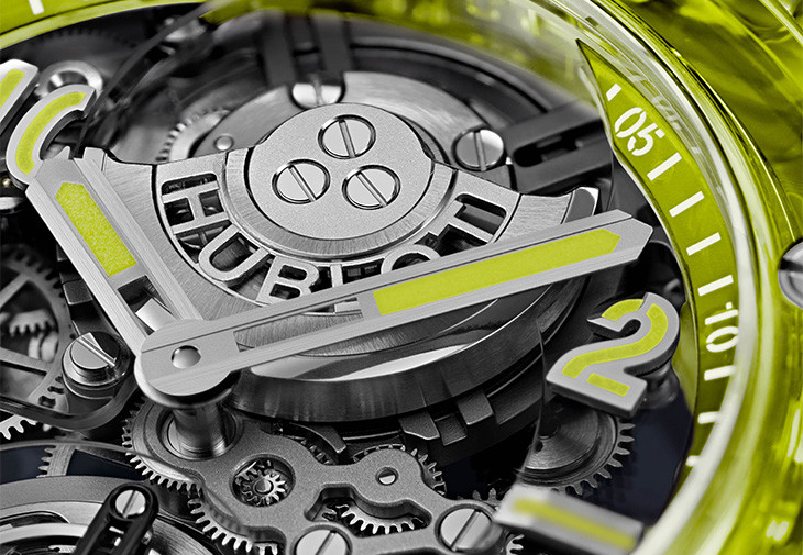 宇舶HUBLOT Big Bang陀飛輪螢光黃SAXEM腕錶