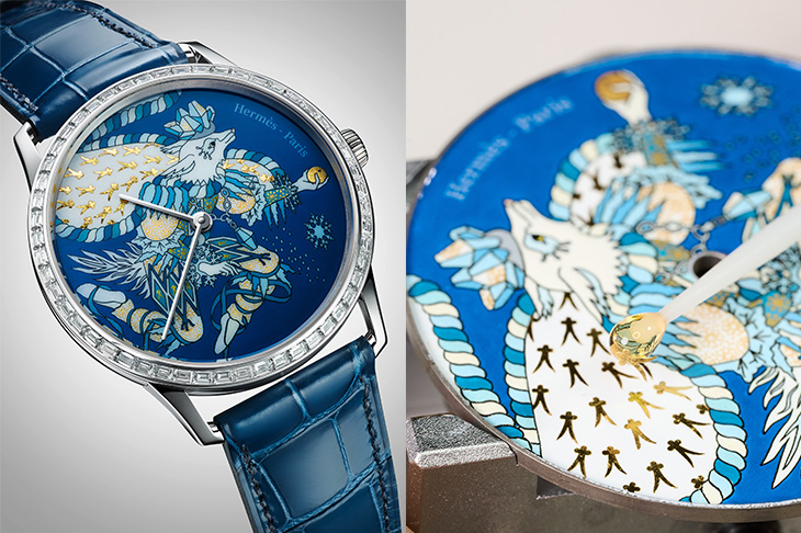 四季更迭的寓言幻想 愛馬仕Slim d’Hermès Le Scre des saisons工藝腕錶