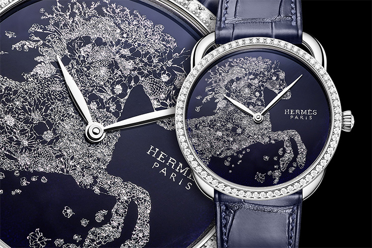 鑲金琺瑯駿馬 HERMÈS Arceau Robe légère工藝腕錶
