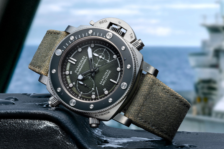 以義大利海軍航空隊為靈感  沛納海Submersible ChronoMarina Militare體驗版腕錶PAM01699