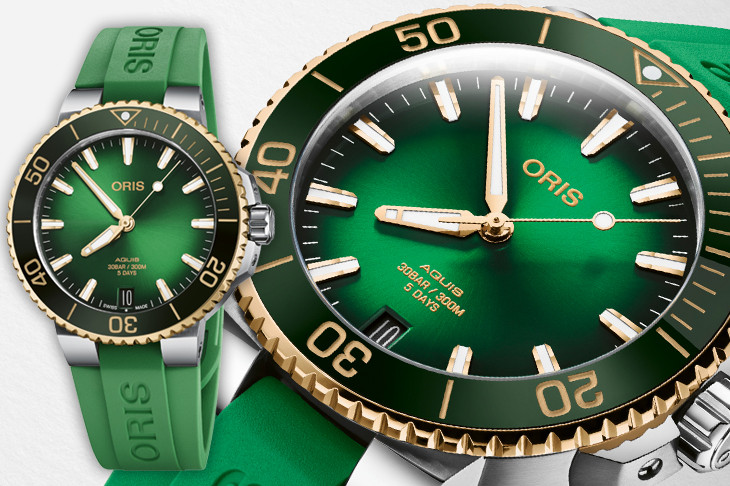 純金回歸！豪利時Oris Aquis Calibre 400日期腕錶森林綠、深海藍