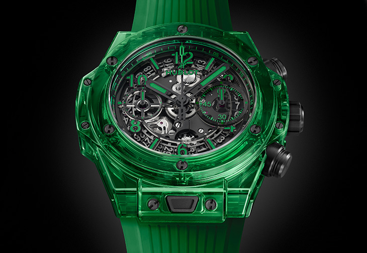 宇舶HUBLOT Big Bang Unico極光綠SAXEM計時碼錶