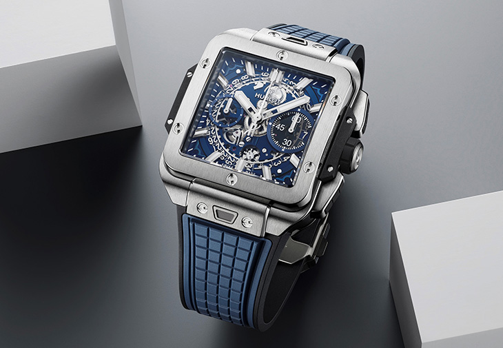 宇舶HUBLOT Square Bang Unico藍面計時碼錶