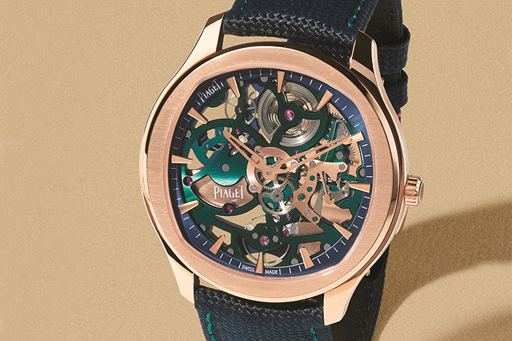 藍綠雙色獨家鉅獻 伯爵Polo系列Only Watch 2023 18K玫瑰金自動上鍊鏤空超薄腕錶