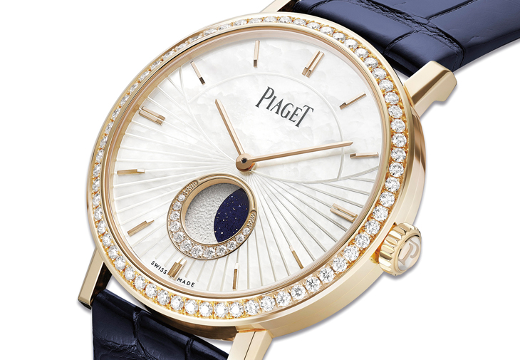 伯爵PIAGET Altiplano系列月相顯示玫瑰金高級珠寶腕錶