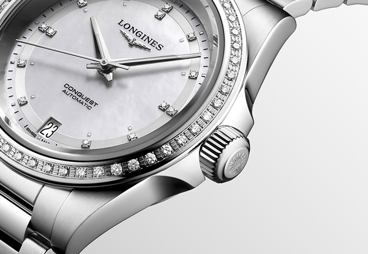 LONGINES Conquest征服者珍珠母貝女錶