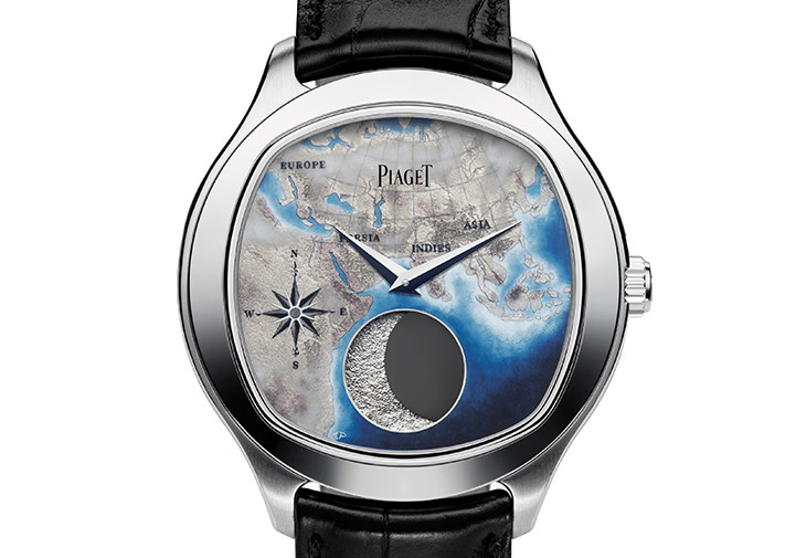 PIAGET Polo Emperador 18K白金大月相琺瑯工藝高級腕錶