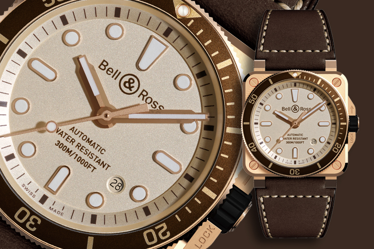 BELL & ROSS BR 03-92 Diver White Bronze 古典派海洋精神