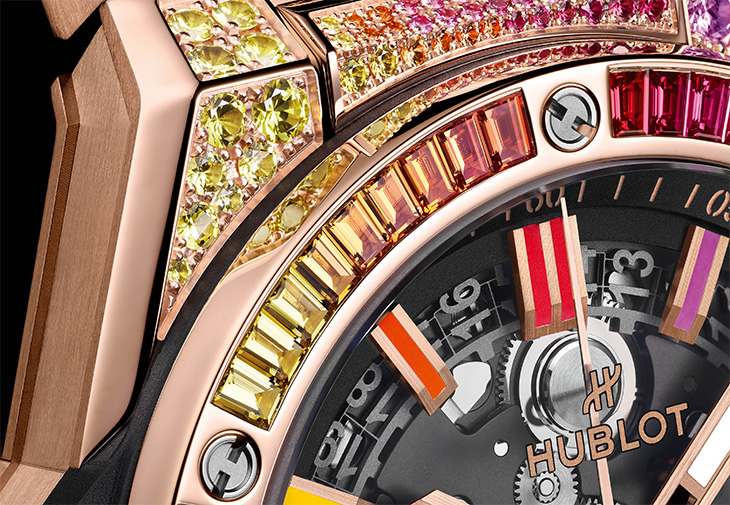 HUBLOT宇舶Big Bang Integrated皇金彩虹鍊帶計時碼錶