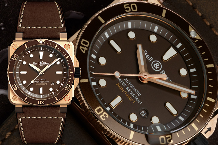 時尚感青銅錶：BELL & ROSS BR 03-92 Diver Brown Bronze腕錶
