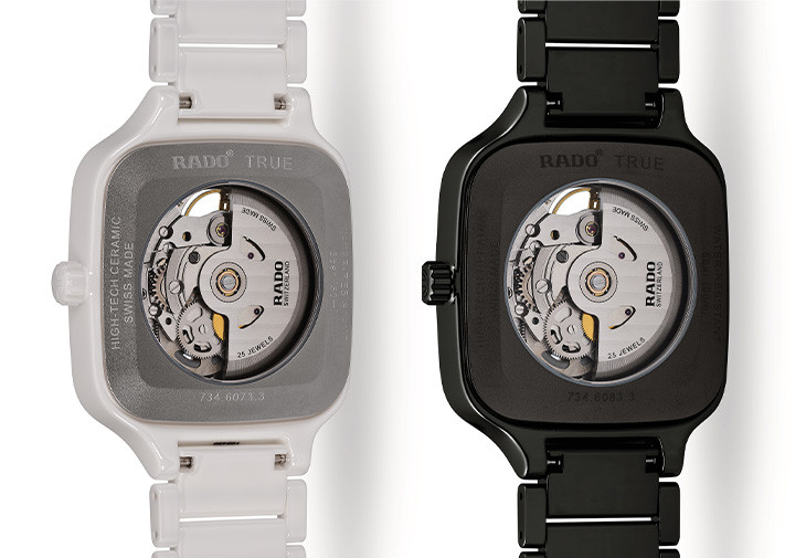 RADO True Square真我系列方形高科技陶瓷鏤空自動腕錶