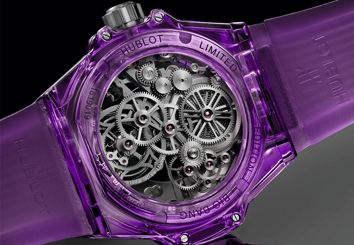 宇舶HUBLOT Big Bang紫色藍寶石陀飛輪腕錶