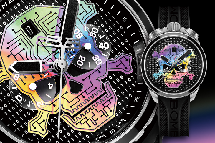 懷錶、手錶兩用   BOMBERG 炸彈錶Bolt-68 Heritage Cyber Skull限量腕錶