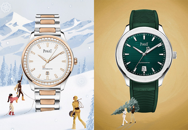 伯爵PIAGET Polo系列18K玫瑰金鑽石日期顯示腕錶、Polo系列礦石綠日期顯示精鋼腕錶
