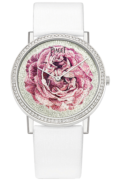 Altiplano Piaget Rose 微馬賽克玫瑰超薄腕錶