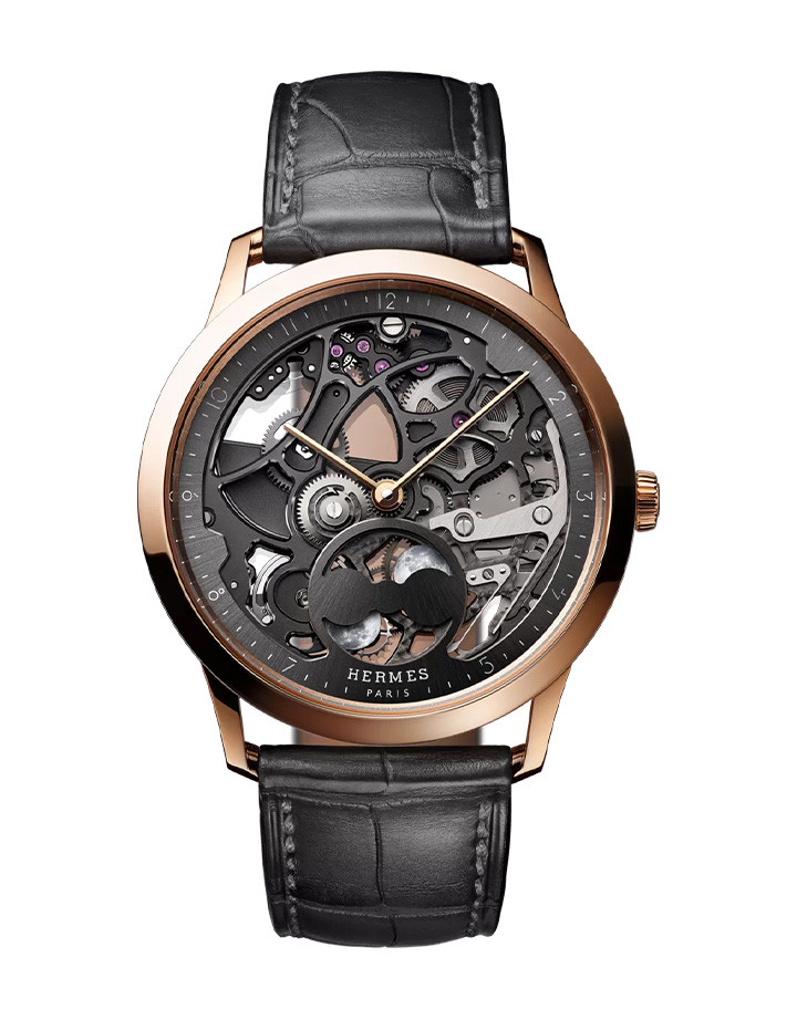 Slim d’Hermès Squelette Lune鏤空月相錶