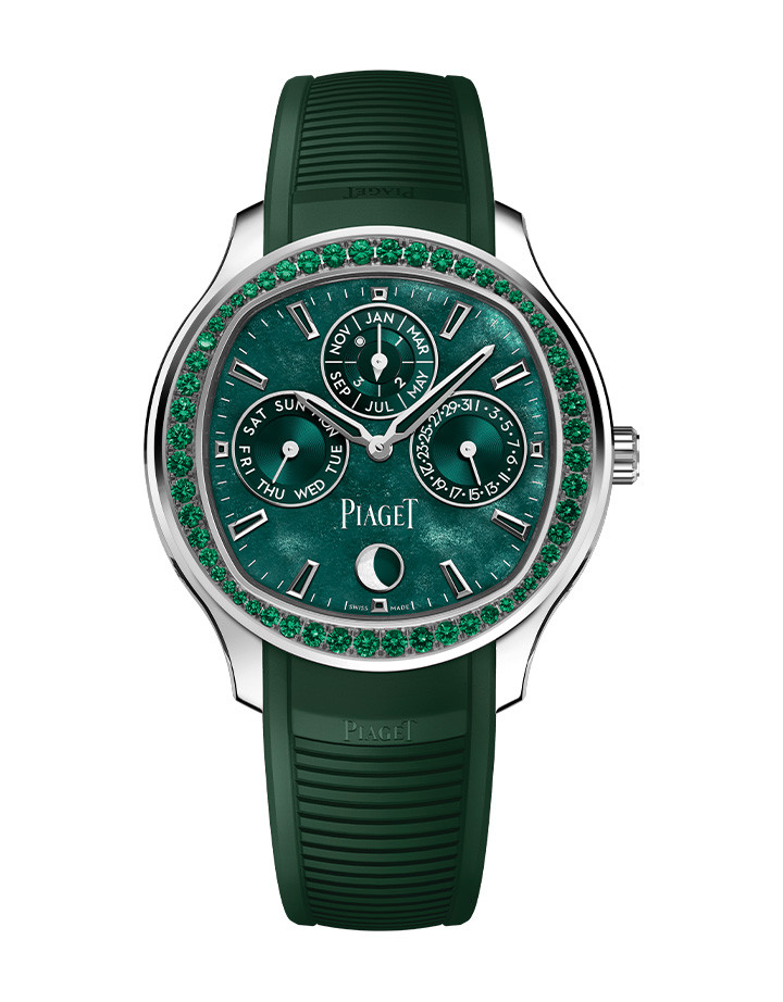 Piaget Polo祖母綠黑曜石超薄萬年曆自動腕錶